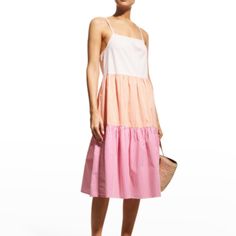 Nwt Solid & Striped Addison Tiered Striped Dress Sorbet Xs Perfect Cover Up Or Easy Summer Dress Pink A-line Maxi Dress For Daywear, Pink Knee-length Midi Dress For Daywear, Pink A-line Sundress Midi Dress, Maxi Dress Coverup, Fuschia Dress, Safari Dress, Simple Summer Dresses, Solid And Striped, Crochet Mini Dress