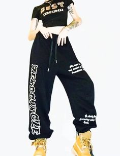 Street Dance Hip Hop Sports Pants for Women High Waist Casual All-matc – xinnzy Dance Hip Hop, Y2k Trousers, Streetwear Jeans, T Shirt World, Street Dance, Sports Pants, Leggings Casual, Ankle Length Pants, Hip Hop Dance