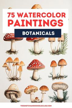 watercolor paintings with the title 75 watercolor paintings botanicals