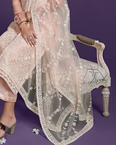 Dusty Peach Designer Embroidered Party Wear Lucknowi Pant Suit-Saira's Boutique Semi-stitched Lace Work Sets For Diwali, Designer Lace Work Sets For Eid, Traditional Drape Lace Work Sets For Eid, Traditional Drape Sets With Lace Work For Eid, Traditional Designer Palazzo Set With Lace Work, Traditional Festive Palazzo Set With Lace Work, Traditional Lace Work Palazzo Set For Festive Occasions, Traditional Palazzo Set With Lace Work For Festive Occasions, Semi-stitched Festival Sets With Lace Work