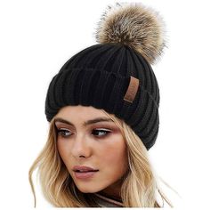 * Warm Winter Hat: The Winter Knit Hat Is Made Of 100% Soft Acrylic, Warm, Thick And Soft Beanie Hat For Your Cold Winter; * Great Flexibility And Stretchability: Beanie For Women With Elastic, One Size With Good Stretch, Head Circumference: Approx 22"-23.2"(55-60cm) That Will Fit Most People Head Size; * Pom Pom Hat - The Winter Hat With A Fur Pompom, This Puff Ball Is Bigger, Super Cute And Removable; We Use The Same Color Or Raccoon Fur Faux Fur Pompom As The Hat When They Combine Together Wi Knitted Beanie Hat, Ski Cap, Beanie Hats For Women, Winter Knit Hats, Warm Winter Hats, Knitted Beanie, Winter Hats Beanie, Womens Winter, Winter Hats For Women