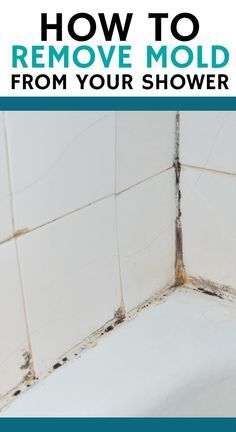 how to remove mold from your shower walls and bathtub with text overlay that reads, how to remove mold from your shower wall