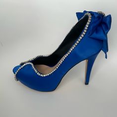 Brand New Royal Blue Wedding Heels The Shoes Features A Satin Bow With Rhinestones Size 7.5 No Flaws They Were Just The Wrong Size. Originally $152 Reasonable Offers Welcomed Note: If Adding To A Bundle It Can Only Ship With Items That Have The “ “ Or On Its Own. Reason For This Is Pieces Are Stocked In Different Locations Blue Wedding Heels, Blue Heels Wedding, Rose Gold Sandals, Peep Toe Boots, Red Stilettos, Royal Blue Wedding, Jessica Simpson Heels, Grey Heels, Black Block Heels