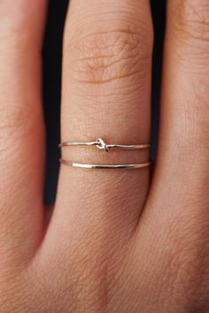 These stacking rings are perfect for mixing and matching! Either wear them all at once or mix them in with your favorite rings for extra width and sparkle! Each thin wire ring is individually cut, soldered and polished for a beautiful hand-crafted, high-quality ring. NOTE: These rings are VERY THIN at approximately 0.7mm each and are the thinnest metal gauge that we work with.  Due to the delicate nature of these rings, we recommend removing them before working out or doing any heavy lifting. If Fine Rings Simple, Stacking Rings Gold, Metal Gauge, 2 Rings, Stacking Ring Set, Wire Ring, Heavy Lifting, Knot Ring, Ring Stacking