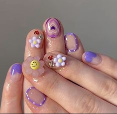 Rock Nails, Pretty Manicures, Wow Nails, Magic Nails, Beauty Nails Design, Korean Nails, Happy Nails, Edgy Nails