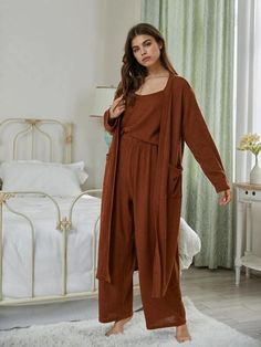 Lounge Wear Stylish, Short Night Dress, Lace Bell Sleeve Dress, Knit Cardigan Pattern, Pajama Fashion, Sleepwear Fashion, Loungewear Outfits, Pajama Outfits, High Fashion Outfits