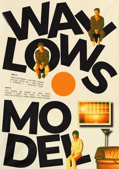 a poster with the words way lows mo dei written in black and orange on it