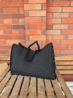 Crochet Raffia Black Tote Bag Straw Summer Beach Woven - Etsy Chic Top Handle Shoulder Bag For Beach Season, Woven Top Handle Satchel For Beach, Chic Square Bucket Bag For Vacation, Summer Vacation Satchel With Top Handle, Summer Vacation Top Handle Satchel, Chic Vacation Shoulder Bag With Top Handle, Summer Top Handle Satchel For Vacation, Chic Top Handle Shoulder Bag For Vacation, Trendy Beach Hobo Bag With Leather Handles