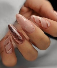 Nails Designer, Rose Gold Nails, Easy Nails, Pink Nail, Uñas Acrilicas