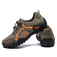 Mens Breathable Mesh Men's Shoes Outdoor Flat Shoes Men Comfortable Handmade Casual Shoes, green / US 6.5 Casual Shoes Black, Flat Shoes Men, Summer Brown, Mens Hiking Shoes, Shoes Yellow, Barefoot Shoes, Summer Black, Water Shoes, Outdoor Shoes