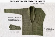 an image of a sweater jacket with instructions