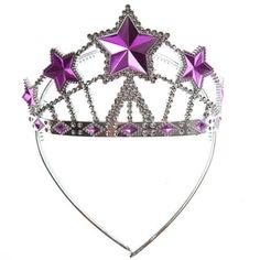 Princess Star Tiara Party Favor Headband Includes: (1) Tiara WARNING: CHOKING HAZARD - Small parts. Not for children under 3 years. Size: One Size.  Color: Silver. Pink Crown-shaped Headband For Party, Pink Crown Headband For Party, Princess Style Party Headband, Crown Costume Accessories For Carnival Party, Adjustable Pinched Crown For Parties, Pink Pinched Crown For Party, Princess Crown For Party With Pinched Style, Adjustable Princess Crown For Party, Silver Party Crown Hair Accessory