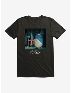 a black t - shirt with an image of totoro