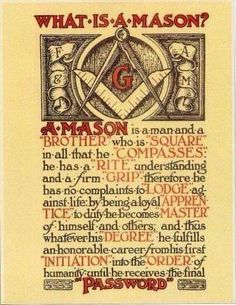 an illuminated manuscript with the words what is a mason? written in red and black