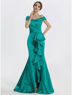 Sheath / Column Evening Gown Elegant Dress Formal Floor Length Sleevel – YiDiBang Dresses Sleeveless Ruffled Gown For Banquet, Fitted Green Evening Dress With Ruffles, Green Sleeveless Maxi Dress With Sweep Train, Sleeveless Ruffle Gown For Bridesmaids, Sleeveless Green Dresses With Sweep Train, Green Sleeveless Gown With Sweep Train, Sleeveless Green Dress With Sweep Train, Green Sleeveless Dress With Sweep Train, Sleeveless Green Gown With Ruffles