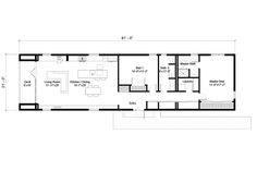 the floor plan for a small house with two bedroom and an attached living room area