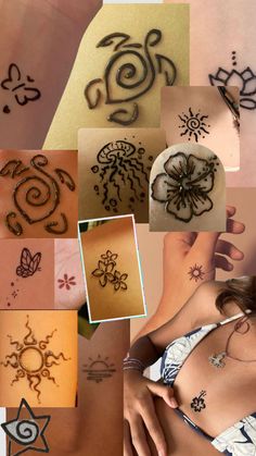 many different pictures of tattoos on the body