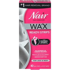 Nair Hair Remover Wax Ready- Strips For Legs & Body, 40 Ct Nwt Facial Warts, Waxing Tips, Unwanted Hair Permanently, Underarm Hair Removal, Skin Growths, Wax Strips, Body Waxing, Waxing Kit, Wax Hair Removal