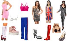 several different types of women's clothing and shoes