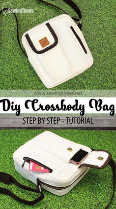 the diy cross body bag is made from an old purse and it's zipperped