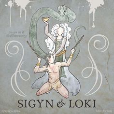 an image of a man and woman in the middle of a painting with words sign n & loki on it