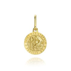 Saint Christoper is known to bless us with health and well being. Wear this mini charm every day for protection. Chain sold separately 14 karat solid gold Approximately 12mm in diameter Symbolic Yellow Gold Charms With Round Pendant, Symbolic Yellow Gold Round Pendant Charms, Spiritual 14k Gold Charms, Spiritual 14k Yellow Gold Charms, Yellow Gold Hallmarked Round Pendant Charms, Solid Gold Charms, St Christopher, Saint Christopher, Mini Charm