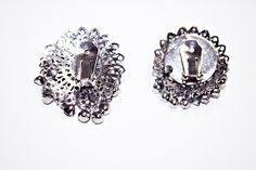 Vintage art deco style earrings with clear diamantes. Good condition, minor wear commensurate to age. They differ slightly in rhinestone placement, but are a matched set. Art Deco Filigree, Deco Blue, Sterling Silver Marcasite, Heart Dangle Earrings, Plastic Jewelry, Glass Pendant Necklace, Antique Metal, Scottsdale Az, Blue Topaz Ring