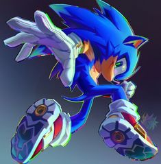 sonic the hedgehog is flying through the air