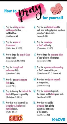 a poster with the words pray for yourself and other things to know about them on it