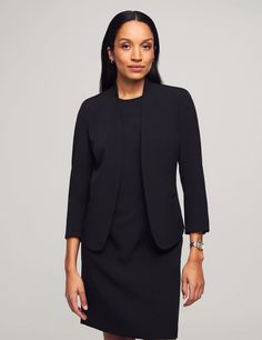 Anne Klein Jacket and Dress Set Shoulder Pad Dress, Dress Knee Length, Effortless Chic, Dress Set, Knee Length Dresses, Polished Look, Shawl Collar, Boss Lady, Shoulder Pads