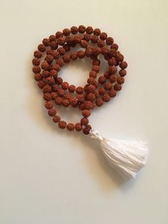 Rudraksha Mala Necklace. 108 Beads that are 6mm in diameter. India jewelry for Japa Mala, #rudrakshamala #rudraksha #rudrakshabeads #rudrakshaseeds #rudrakshabracelet #rudraksh Amber Resin, Adjustable Knot, India Jewelry, Krishna Art, Krishna