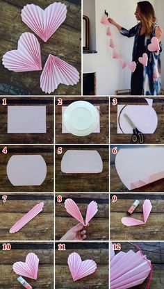 how to make paper heart decorations for valentine's day - step by step instructions