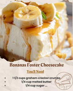 banana fosterer cheesecake recipe with instructions