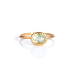 You'll fall in love with the light green coloring of this Green Amethyst ring. This is a perfectly sized oval to compliment any collection. Popular as a birthday gift for those February babes and Green Amethyst lovers alike. This is a light, transparent green gemstone with no flaws. This stone is beautifully faceted and bezel set in a 925 sterling silver band or plated with 18k vermeil gold. Gemstone is approximately 8 x 6mm.Band has 925 stamp on inside.Please note that each ring is handmade and Green Amethyst Ring, February Birthstone, Green Gemstones, Green Amethyst, February Birth Stone, Sterling Silver Bands, Amethyst Ring, Fall In Love, Light Green