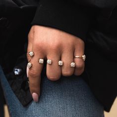 Elixir Mini Ring Gold Throne, Mini Ring, Pinky Finger, Trilogy Ring, Circle Diamond, 14k Rose Gold Ring, Solitaire Necklaces, Finger Rings, Domed Ring