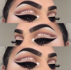 Pinterest: 💎Shaydominates💎....follow me for more amazing pins!!❤💞💗💗 Glitter Cut Crease, Eyeshadow Ideas, Competition Prep, Pinterest Makeup, Fancy Makeup, Make Up Looks, Makeup Styles, Christmas Makeup