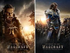 the movie poster for warcraft is shown in two different frames, one with an image of