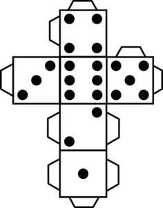 the four sided dice is cut out and placed on top of each other to make it easier