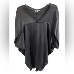 This Nwt Beautiful & Flowy 100% Silk Top From Nordstrom/My Tribe Features Dolman Sleeves & An Exposed Seam Under The Chest & Down The Back. Versatile & Feels So Luxurious On Your Skin! Spring Drapey Top For Night Out, Chic Oversized Tops For Evening, Black Stretch Tops With Batwing Sleeves, Black Stretch Batwing Sleeve Tops, Oversized Short Sleeve Tops For Night Out, Black Batwing Sleeve Tops For Spring, Chic Batwing Sleeve Blouse For Layering, Versatile Black Batwing Sleeve Tops, Black Batwing Sleeve Tops For Layering