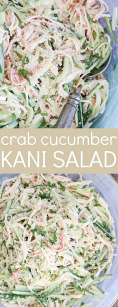 this crab cucumber kale salad is an easy and delicious side dish