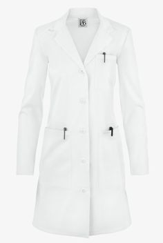 Our Cherokee Project Lab Women s 37 3-Pocket Lab Coat has all the details that will make your day. The great 3 pocket, 5 button lab coat has stylish princess seams and yoke, plus greatly functional bungee ID and locker loops - making this your favorite go to lab coat. Project Lab Coat is a wonderfully stylish, functional top layer. They offer a clean, crisp professional look—you only gets 1 chance for a first impression. • Modern classic fit • Lapel collar • 5 button closure • Total of 3 pockets Lab Coat Fashion, Nursing Jackets, Doctor Coat, Scrub Style, Cherokee Woman, Lab Coats, Medical Uniforms, Coat Pocket, Professional Look