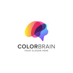 colorful brain logo design with the word'color brain '