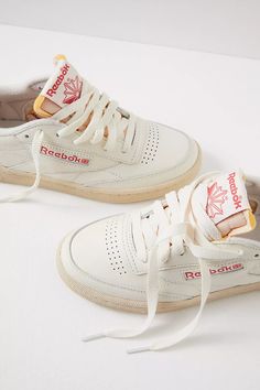 Reebok Club C 85 Vintage Sneakers | Free People 90s Style Shoes, Going Out Sneakers, Reebok Vintage Sneakers, Casual Sneakers Outfit, Low Rise Shoes, 80s Trainers, Back To School Sneakers, Affordable Sneakers, Astro Dust