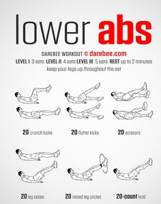 the lower body workout for lower abss is shown in red and black, with instructions to