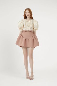 Rok Mini, Organza Blouse, Silky Top, Cream Top, Silky Blouse, Blouse Material, Young Fashion, Fall Skirts, Silk Organza