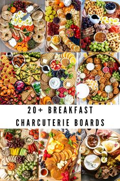 20 + breakfast charcuterie boards with the words, 20 + breakfast charcuterie boards