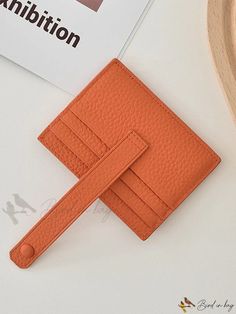 Bird in Bag - Womens Genuine PU Leather Slim Credit Card Holder Clutch Wallet with New Design Orange Card Holder With Card Slots For Everyday Use, Orange Rectangular Card Holder With Card Slots, Orange Rectangular Card Holder With Slots, Orange Wallet With Card Slots For Daily Use, Orange Rectangular Wallets With Card Slots, Credit Card Holder Wallet, Clutches For Women, Classic Card, Writing Numbers