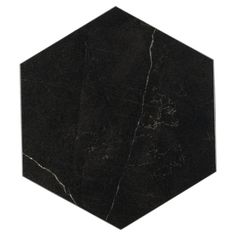 black marble hexagonal tile on white background