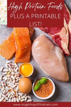 Looking to eat more protein? Check out this high protein foods list printable that will help you with your meal planning! Importance Of Protein, Protein Guide For Women, What I Eat In A Day Protein, Protein Requirements For Women, How Much Protein Do I Need, How Much Protein Do I Need Daily, How Much Protein Do I Need Women, Protein Rich Food, Aip Chicken