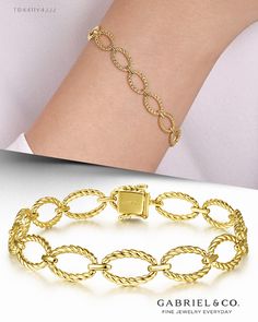 14K Yellow Gold Twisted Rope Oval Link Bracelet
#Bangle#FashionBangle #DiamondBangle
#YellowGoldBangle  #Bangles
#YellowGold Bangle 
#summerjewelry #goldbangle#braceletstacks
#FineJewelry#FashionJewelry#UniqueJewelry#GiftIdeas
#DiamondJewelry #Jewelry #gabrieljewelry#UniqueGifts 
#Jewelry #Design#HandcraftedJewelry #Elegance Gabriel Jewelry, Stackable Bangles, Yellow Gold Bangle, Diamond Bangle, Bracelet Bangle, Summer Jewelry, Bracelet Stack, Gold Bangles, Link Bracelets